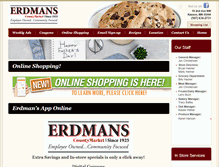 Tablet Screenshot of erdmanscountymarket.com